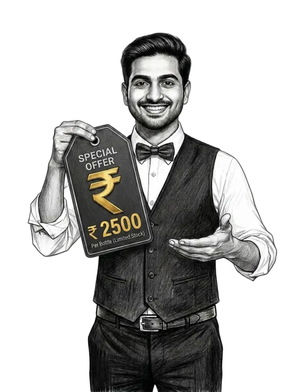 PEG POS bartender holding a price tag with rupee symbol